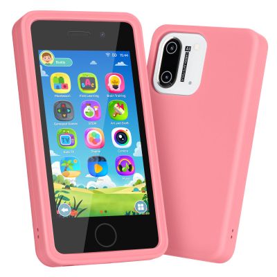3.97" Touchscreen Kids Toys Smart Phone, Kids Phone with Games & Dual Camera, Toddler Toys Phone, Boys and Girls Learning Toy Phone for 3-9 Years Old (Pink)