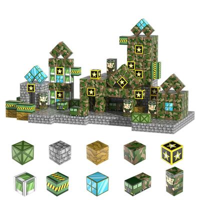 130PCS Mine Magnetic Blocks Build My World Set Magnet Tiles Building Block Toys, Pixel Magnetic Cubes for STEM Stacking Magnets Sensory Toys for Preschool Kids Toddler Boys Girls Age 3+ Years Old