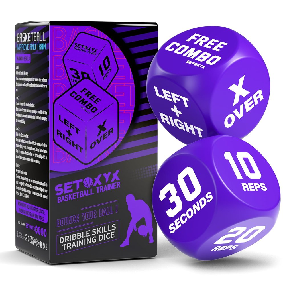 Basketball Dribble Skills Dice Set - Training Equipment - Basketball Gift for Boys.Dribble Skills Training for Beginner and Party Favors