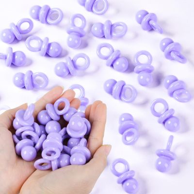 36 PCS Plastic Pacifiers for Baby Shower Game Girl, 1.75 Inch Cute Baby Shower Pacifiers for Decoration DIY, Gender Reveal Table Scatter, Pacifier Hunt Games, Party Favors(Purple)