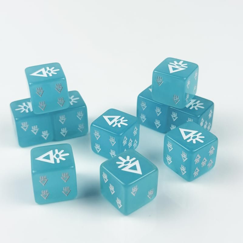 10 Piece D6 dice 16mm Acrylic Dice Set Polyhedral Dice Game Dice for RPG MTG DND Dice Table Games (Blue-1)