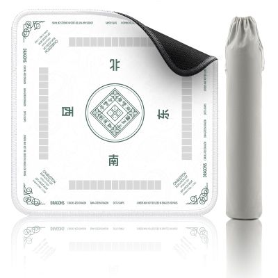 2F22E Mahjong Mat - Non-Slip Noise Reduction Gaming Mat 32.4x32.4 Inch for Mahjong/Poker/Board Games/Card Games/Dominoes (White)