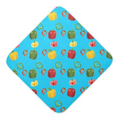 Kigai Baby Hooded Towel Absorbent Baby Bath Shower Towel with Hood for Newborn Boys Girls Babies Infant Toddler (Colorful Bell Peppers 35 x 35 in)
