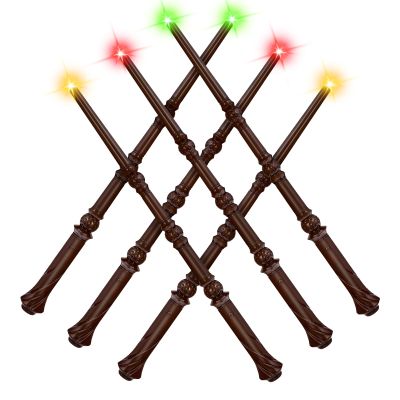 EZVYAO Light Up Magic Wizard Wand with 4 Color Lightings & Sounds - 6 Pack Illuminating Witch Toy Wands for Kids Party Cosplay, Hive