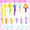 AWNOGKUE Playdough Tools Set, 18 Pcs Play Dough Sets for Kids Ages 4-8, Creative Play Dough Accessories with Clay Cutters, Roller, Molds, Safety Scissors, Educational Toys for Boys Girls view 3