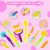 AWNOGKUE Playdough Tools Set, 18 Pcs Play Dough Sets for Kids Ages 4-8, Creative Play Dough Accessories with Clay Cutters, Roller, Molds, Safety Scissors, Educational Toys for Boys Girls view 4