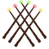 EZVYAO Light Up Magic Wizard Wand with 4 Color Lightings & Sounds - 6 Pack Illuminating Witch Toy Wands for Kids Party Cosplay, Leaf view 1