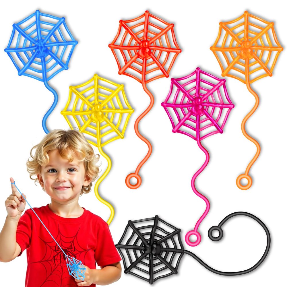 30 Pcs Sticky Spider Web Sticky Hands for Kids Bulk Halloween Party Favors Decorations,Spider Webs for Classroom Prizes,Kids' Halloween Goodie Bags Stuffers Pinata Stuffers Small Toys for Boys Girl
