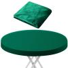 SmoothNovelty 49" Green Velvet Poker Table Cover for Mahjong, Card Games, Noise Reducing, Slip Prevention, Smooth Fabric Round Table Tablecloth for Board and Dice Games view 1