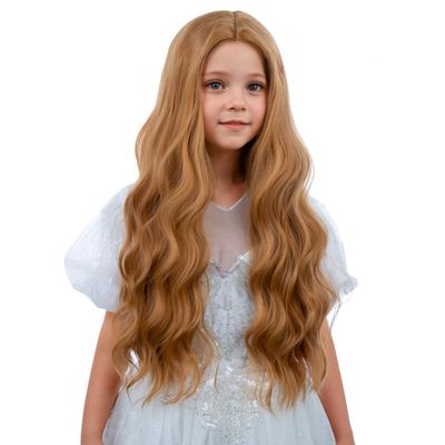 WAVELNM Strawberry Blonde Wigs for Kids Girls Dirty Blonde Curly Wavy Wig Child Blonde Middle Part Wig Kids Daily Halloween Cosplay Synthetic Wigs