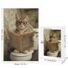 1000 Piece Puzzle for Adults Cat on The Toilet Reading Newspaper Humorous and Unique Wooden Jigsaw Puzzle for Relaxation and Fun view 2