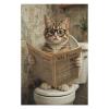 1000 Piece Puzzle for Adults Cat on The Toilet Reading Newspaper Humorous and Unique Wooden Jigsaw Puzzle for Relaxation and Fun view 3
