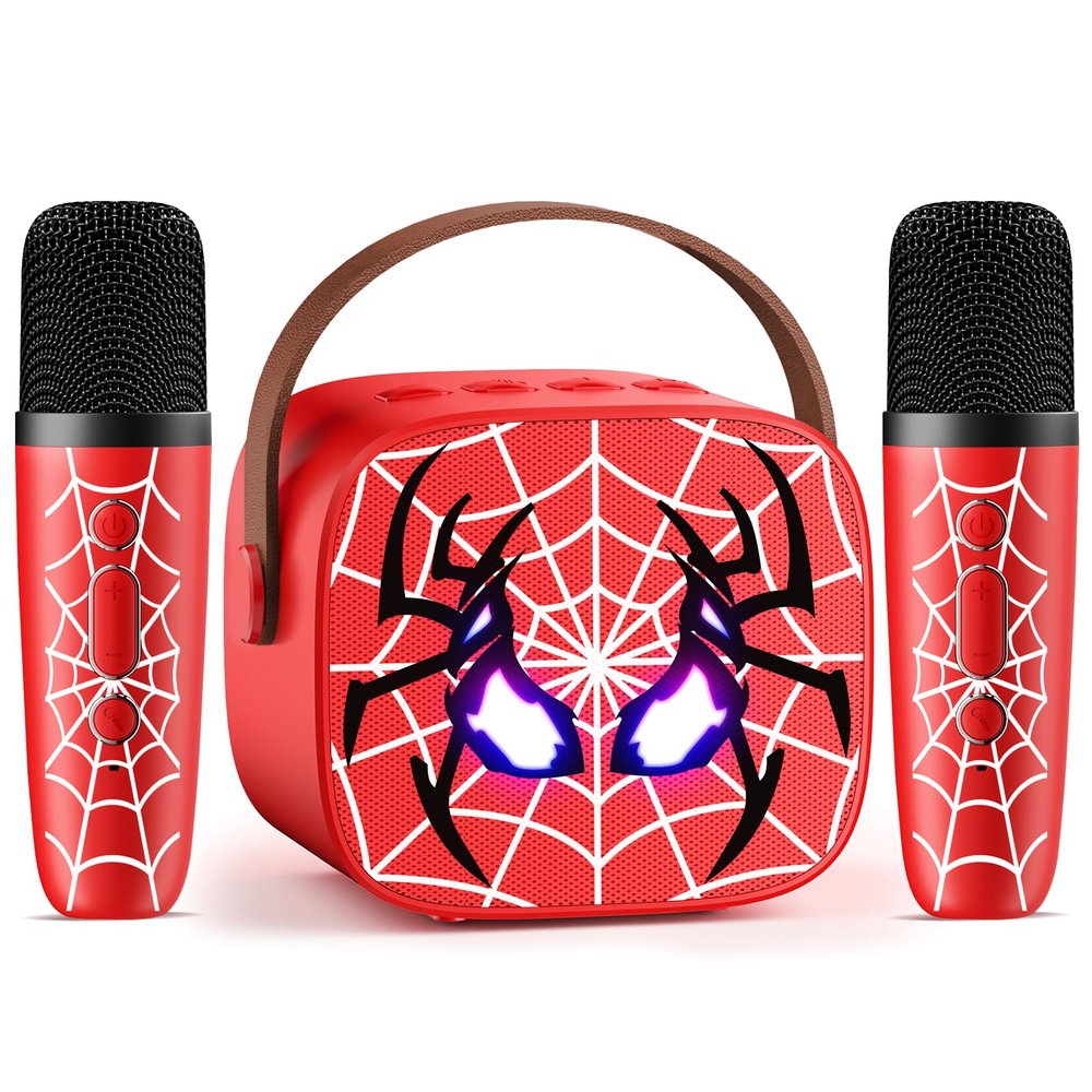 Mini Karaoke Machine for Kids, 2 Wireless Microphones with Bluetooth Portable Speaker & Dynamic LED, Kids Karaoke Machine for Girls Boys Ages 3-12+, Christmas/Birthday Gifts/Toys for Party & Playing