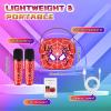 Mini Karaoke Machine for Kids, 2 Wireless Microphones with Bluetooth Portable Speaker & Dynamic LED, Kids Karaoke Machine for Girls Boys Ages 3-12+, Christmas/Birthday Gifts/Toys for Party & Playing view 3