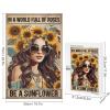 1000 pcs Wooden Puzzle for Adults - in A World Full of Rose Be A Sunflower - Inspirational Floral Jigsaw Puzzle with Uplifting Quote and Wall Art view 2