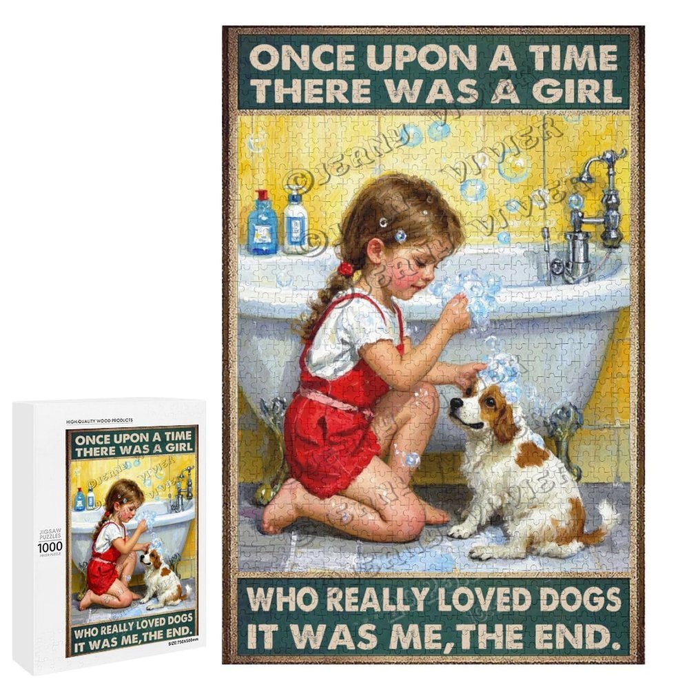 1000 pcs Wooden Jigsaw Puzzle  Who Really Loved Dogs  Whimsical Dog-Themed Puzzle for Adults, Perfect for Relaxation