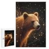1000 pcs Puzzle Bear in Black Background Challenging Wooden Jigsaw for Adults, Nature-Themed Puzzle for Mental Health and Relaxation view 1