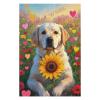 1000 pcs Wooden Puzzle for Adults - Labrador Retriever and Sunflower Jigsaw - Peaceful Pet-Themed Puzzle for Mindful Brain Activity view 3