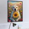 1000 pcs Wooden Puzzle for Adults - Labrador Retriever and Sunflower Jigsaw - Peaceful Pet-Themed Puzzle for Mindful Brain Activity view 4