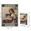 Sewing Because Murder is Wrong 500 Piece Puzzle Wooden Jigsaw for Adults Hilarious Sewing Quote Puzzle for Crafters, Relaxation & Home Dcor view 2