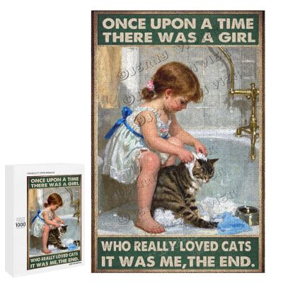 1000 pcs Wooden Jigsaw Puzzle  Who Really Loved Cats  Charming Cat Lover's Puzzle for Mindfulness & Wall Art
