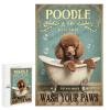 1000 pcs Wooden Jigsaw Puzzle  Cute Brown Poodle Wash Your Paws Design  Relaxing Hobby Gift for Dog Moms, Dads, and Animal Fans view 1