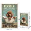 1000 pcs Wooden Jigsaw Puzzle  Cute Brown Poodle Wash Your Paws Design  Relaxing Hobby Gift for Dog Moms, Dads, and Animal Fans view 2