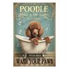 1000 pcs Wooden Jigsaw Puzzle  Cute Brown Poodle Wash Your Paws Design  Relaxing Hobby Gift for Dog Moms, Dads, and Animal Fans view 3