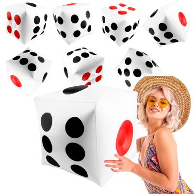 8 Pack 14 Inch Jumbo Inflatable Dice Large Blow Up Dices Giant Dice Toys for Indoor Outdoor Broad Game Party Favors