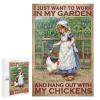 1000 pcs Wooden Puzzle for Adults - I Just Want to Work in My Garden and Hang Out with My Chickens - Relaxing Brain Game and Funny Gift for Garden Lovers view 1
