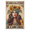 1000 pcs Puzzle - in A World Full of Rose Be A Sunflower - Motivational Wooden Jigsaw Puzzle for Adults - Peaceful Art Gift for Women view 3