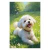1000 pcs Jigsaw Puzzle  Bichon Frise on The Grass Wooden Puzzle for Adults  Relaxing, Calming Brain Activity and Dog Lover Gift view 3