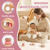 FReniland Wooden Montessori Baby Toys Set, 5-Piece Newborn Gift Set with Koala Rattle, Fox Stacking Rings & Push-Pull Toy for Boys and Girls view 2