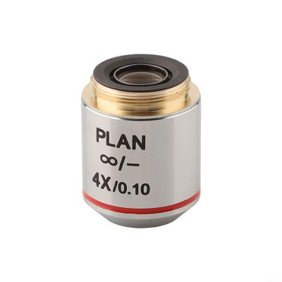 195 Type Microscope Objective Lens 4X 20X 40X 60X 100X Infinity Distance Achromatic Professional Objective Lenses RMS Thread Anti-Reflection Coating Microscope Accessories(4X)