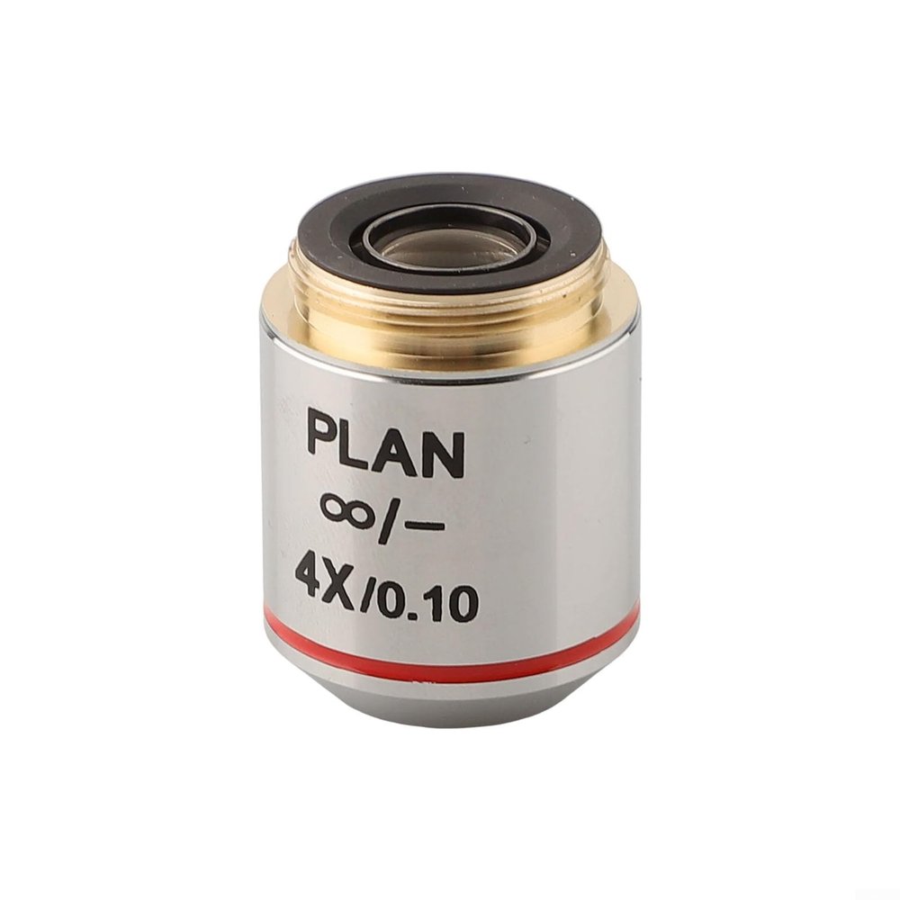 195 Type Microscope Objective Lens 4X 20X 40X 60X 100X Infinity Distance Achromatic Professional Objective Lenses RMS Thread Anti-Reflection Coating Microscope Accessories(4X)