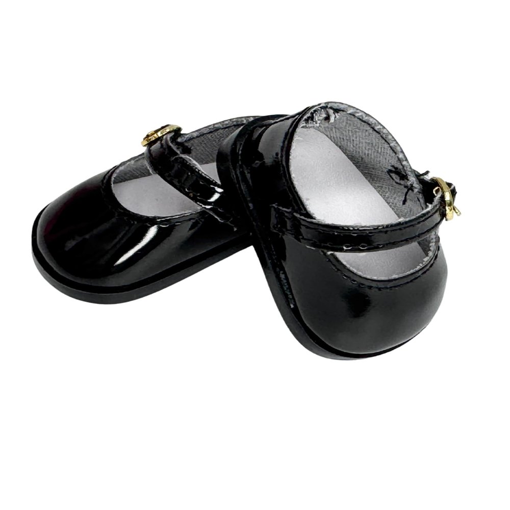 14.5" American Doll Shoes- Mary Jane Black,Red,White,Pink- Shiny Shoe (Shiny Black)