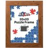 US Art Distressed Oak 20x20 Puzzle Frame 1.25" Inch Wide - Handmade American Picture Frames with Preinstalled Hangers and UV Blocking Plexiglass, 20x20 Frame view 1
