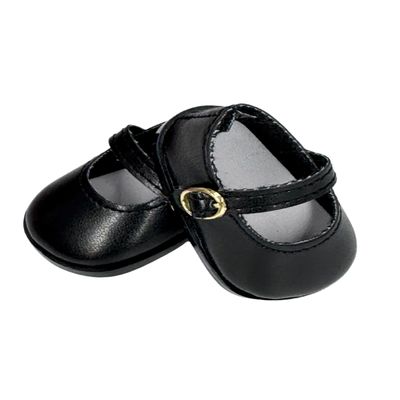 14.5" American Doll Shoes- Mary Jane Black,Red,White,Pink- Shiny Shoe (Matte Black)