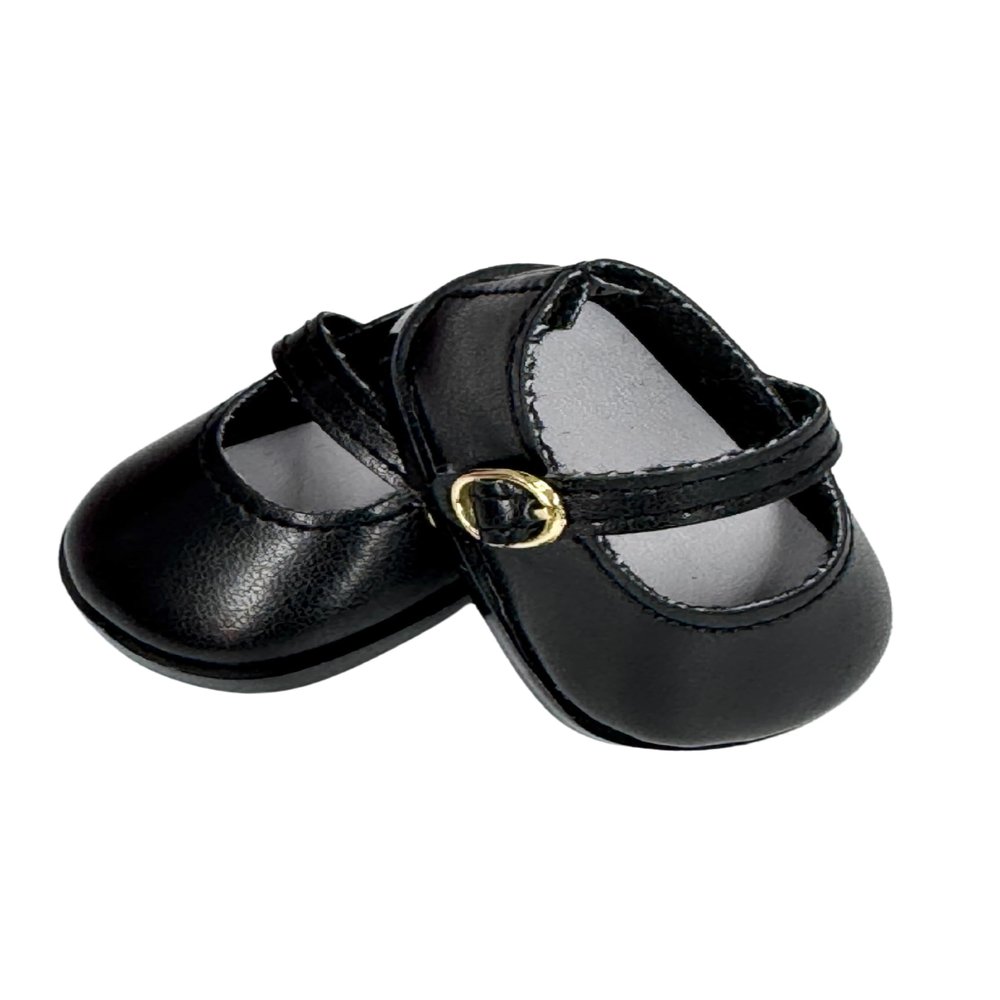 14.5" American Doll Shoes- Mary Jane Black,Red,White,Pink- Shiny Shoe (Matte Black)