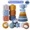 BELEVEL 3-in-1 Baby Early Learning Set Featuring Sensory Balls, Soft Building Blocks, and Colorful Stacking Toys Designed for Babies up to 6 Months. Made in PVC Material,Perfect for Safety view 2