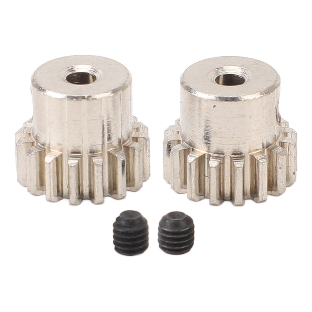 2 Pcs RC Car Motor Pinion Gear, M0.6 16T Hardened Steel Upgrade Pinion Gear Set for 1/12 1/16 Remote Control Car