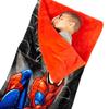 Marvel Spiderman Slumber Bag Set for Boys - Bundle of 54x56 Inches Spider-Man Sleeping Bag, Stickers, More | Spiderman Silk Touch Slumber Bag view 4