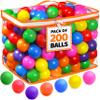 200 Ball Pit Balls for Toddlers with Storage Bag - 7 Bright Colors, Great Play Toys for Tents, Pools, and Party view 1