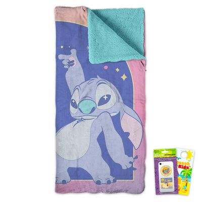 Lilo and Stitch Slumber Bag Set - Bundle of 27x56 Inches Stitch Sleeping Bag, Phone Decal, More | Disney Silk Touch Blanket for Girls, Boys