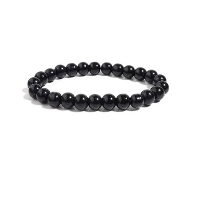 4/6/8/10mm Black Onyx Bracelet Men Natural Stone Bead Bracelet Women Yoga Handmade,Black 8mm,19cm