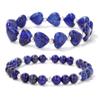 2Pcs Natural Stone Heart Round Beads Bracelet Malachite Beaded Bracelets For Women Men Friendship,Tiger Eye Stone,19cm view 4