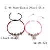 2 PCS Beads Bracelets For Women Men Handmade Braided Rope Couple Bracelet,Pink And Red,16-23cm view 3