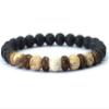8mm Natural Wooden Bracelet For Men Volcanic Rock Braclet Gemstone Stretch Beaded Brazalete,fossil Stone,19cm view 1