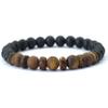 8mm Natural Wooden Bracelet For Men Volcanic Rock Braclet Gemstone Stretch Beaded Brazalete,fossil Stone,19cm view 2