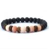 8mm Natural Wooden Bracelet For Men Volcanic Rock Braclet Gemstone Stretch Beaded Brazalete,fossil Stone,19cm view 3